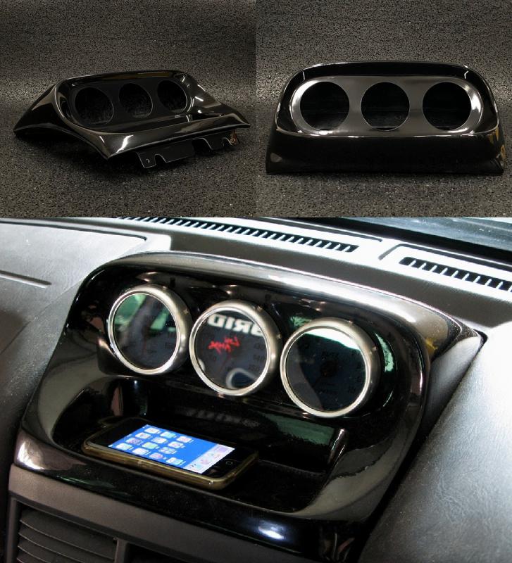 R34 スカイライン 3連 メーターパネル ターボ車社外メーター用